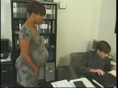 Pregnant ebony fucking with boss