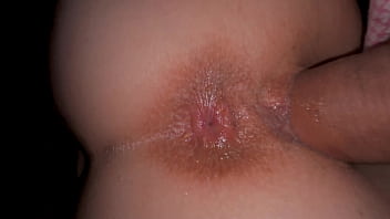 Pregnant girl in close-up anal video with couple