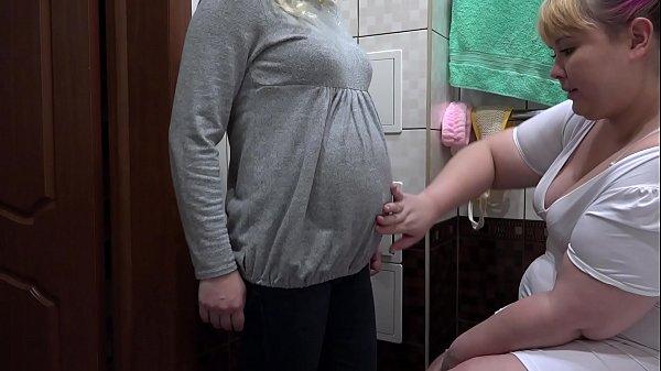 A nurse makes for a pregnant milf milky