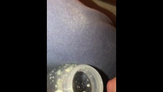 Hot milking teen drinks her breast milk