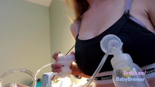 Milky MILF BabyBrewer Amateur Breast Pumping Lactation