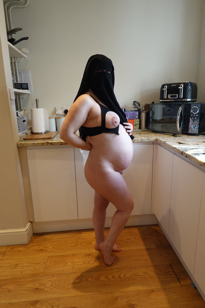 Pregnant Wife in Muslim Niqab and Nursing Bra